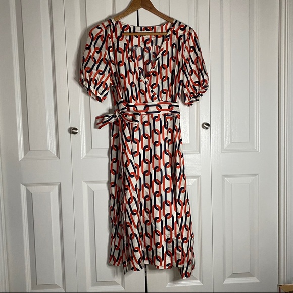 Banana Republic Dresses Banana Republic Silk Chain Link Belted Wrap